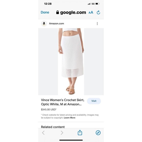 Vince Crochet Coverup Skirt Optic White Size M Repaired NWT - Picture 7 of 12